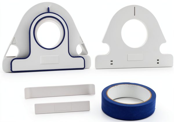 Ymiko 1mm Masking Tape Cutter Paint Applicator Set with 5 Blue Rolls-4