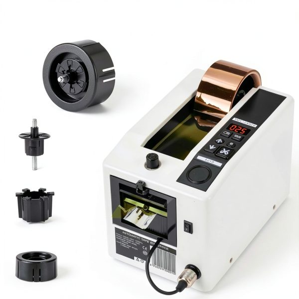 Electric Tape Cutting Machine, Automatic Tape Dispenser Cutting 8-50mm Width 999mm Cutting Length, Ribbon Cutting Machine for Wrapping/Packing Office Shipping, Businesses, Home Use-2