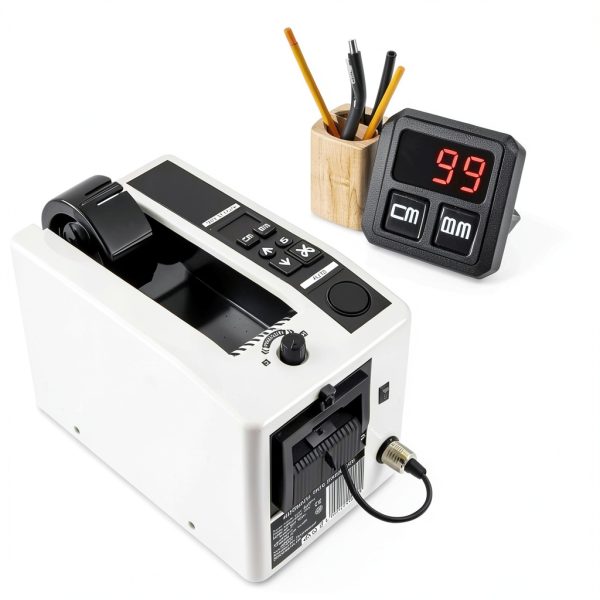 Electric Tape Cutting Machine, Automatic Tape Dispenser Cutting 8-50mm Width 999mm Cutting Length, Ribbon Cutting Machine for Wrapping/Packing Office Shipping, Businesses, Home Use-4