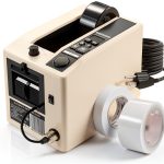 Electric Tape Cutting Machine, Automatic Tape Dispenser Cutting 8-50mm Width 999mm Cutting Length, Ribbon Cutting Machine for Wrapping/Packing Office Shipping, Businesses, Home Use-0