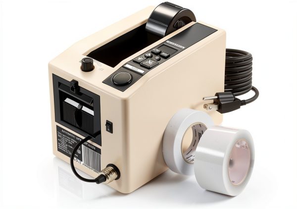 Electric Tape Cutting Machine, Automatic Tape Dispenser Cutting 8-50mm Width 999mm Cutting Length, Ribbon Cutting Machine for Wrapping/Packing Office Shipping, Businesses, Home Use-0